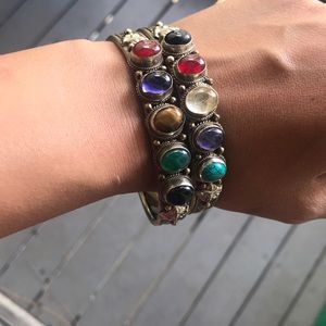 Chakra crystal bracelet set.